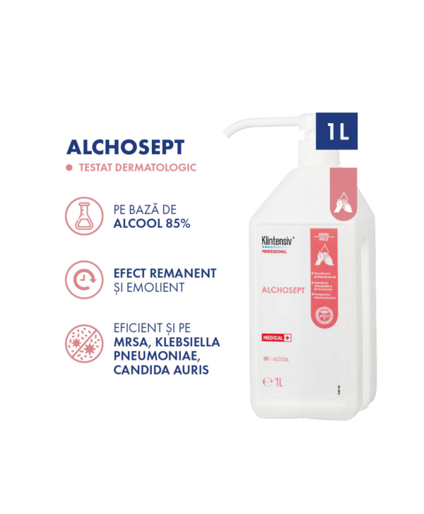 Alchosept Dezinfectant Profesional pentru Mâini și Piele cu Alcool 85% - 1L